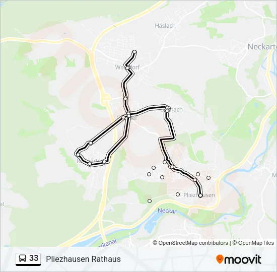 33 Bus Line Map