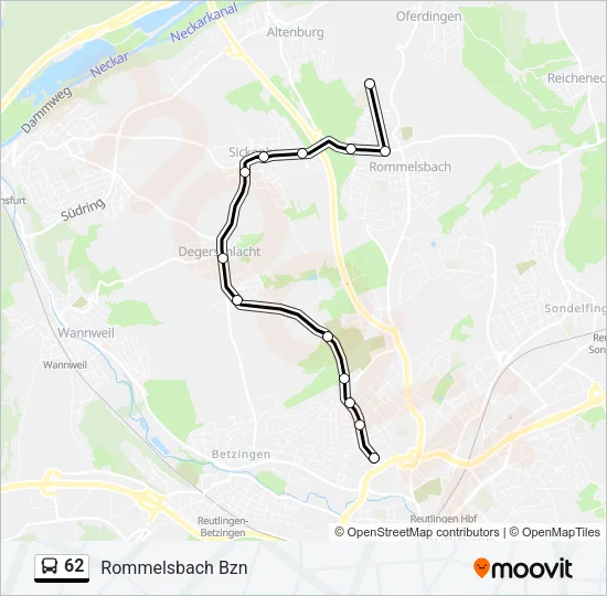 62 Bus Line Map