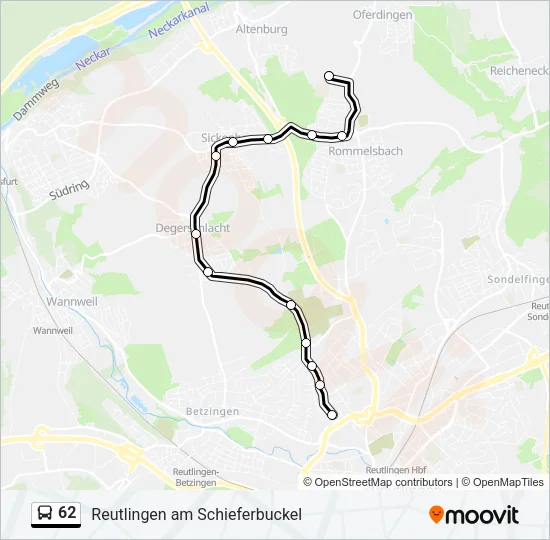 62 Bus Line Map