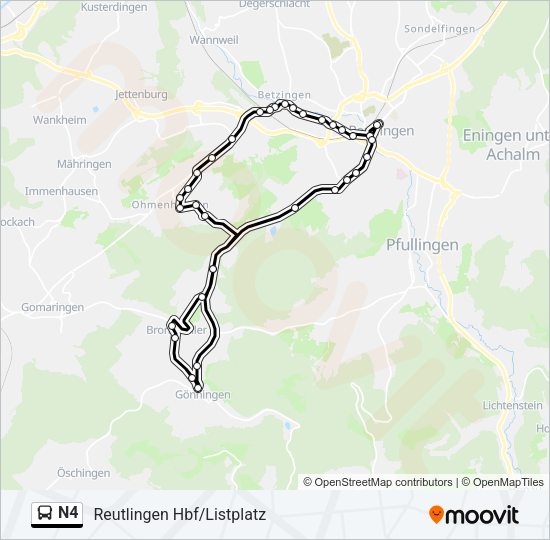 N4 Bus Line Map