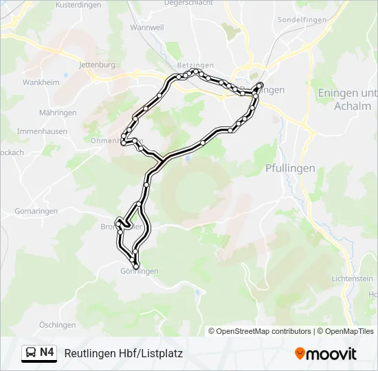 N4 Bus Line Map