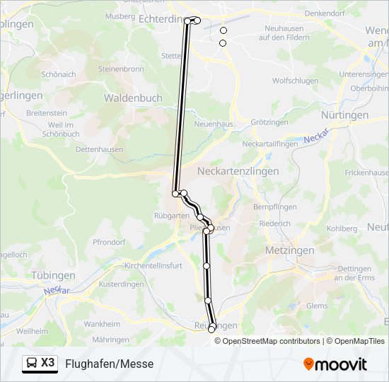 X3 Bus Line Map