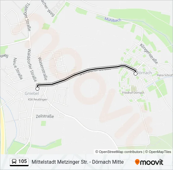 105 Bus Line Map
