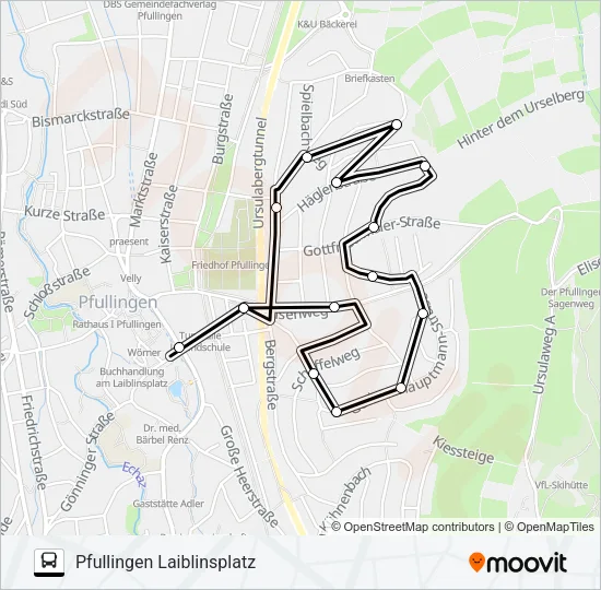 Автобус BÜRGERBUS-TOUR B: карта маршрута
