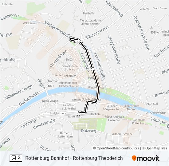 3 Bus Line Map