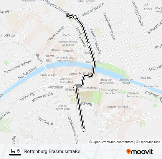 5 Bus Line Map