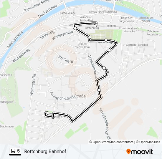 Автобус 5: карта маршрута