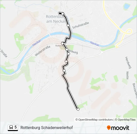 5 Bus Line Map