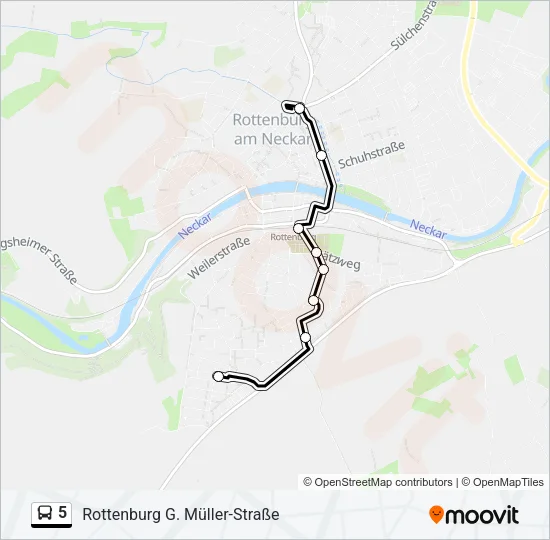 5 Bus Line Map