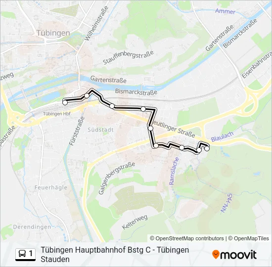 1 Bus Line Map