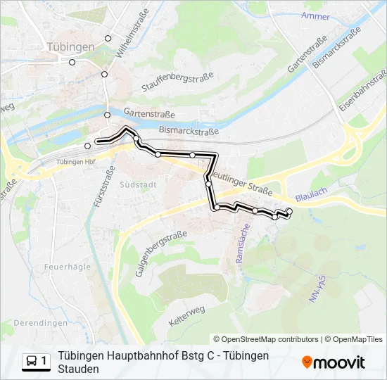 1 Bus Line Map