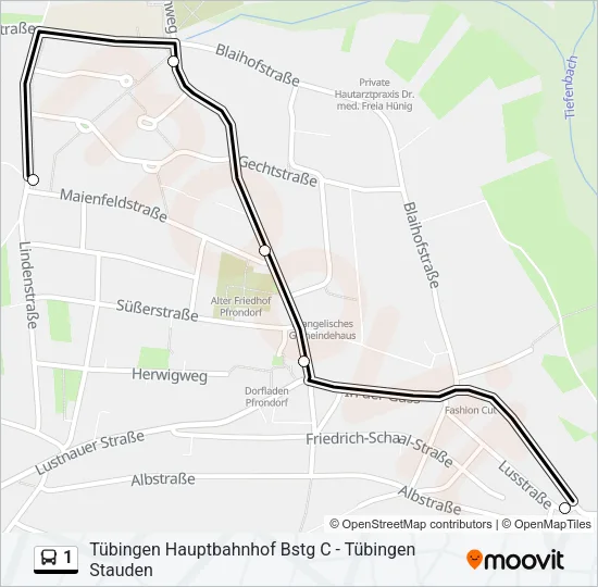 1 Bus Line Map