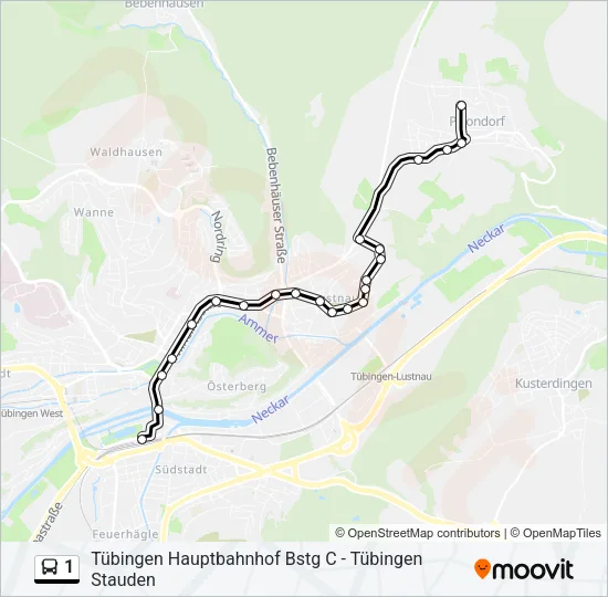 1 Bus Line Map