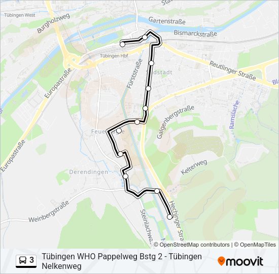 Buslinie 3 Karte