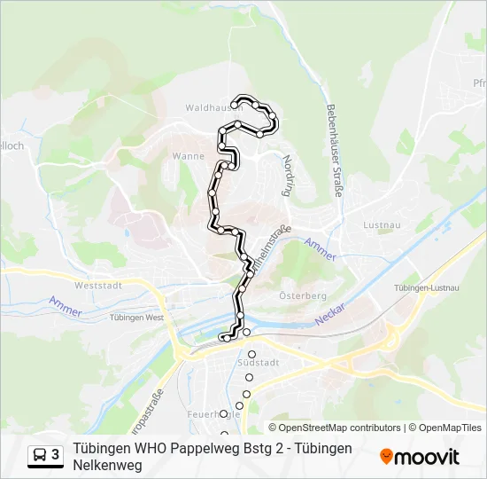 Автобус 3: карта маршрута