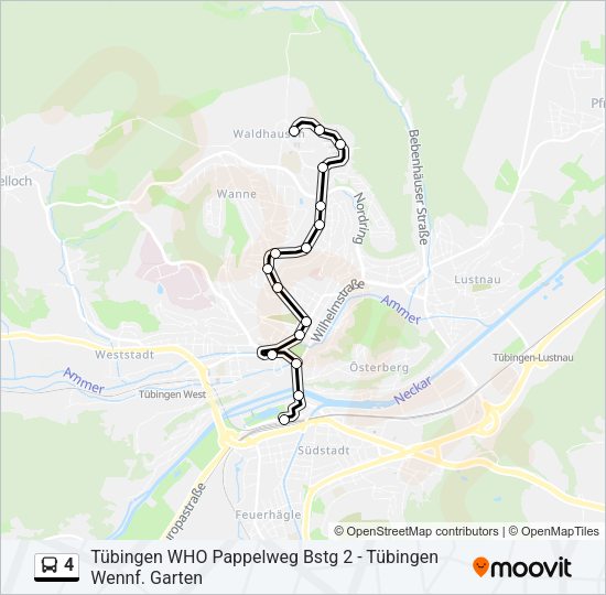 Автобус 4: карта маршрута