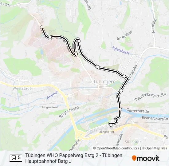 5 Bus Line Map