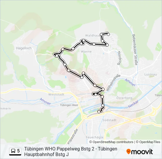 5 Bus Line Map