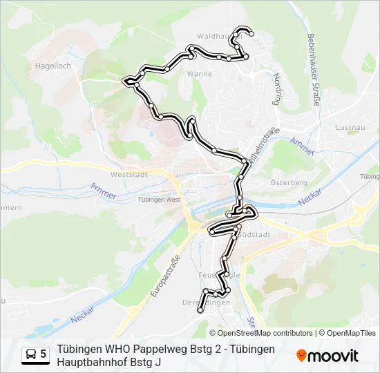 5 Bus Line Map