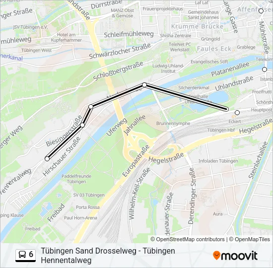 6 Bus Line Map