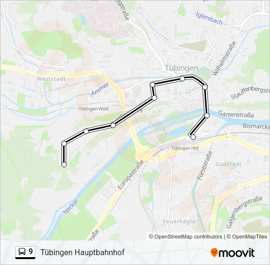 9 Bus Line Map