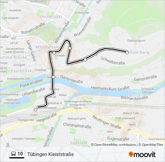 Автобус 10: карта маршрута