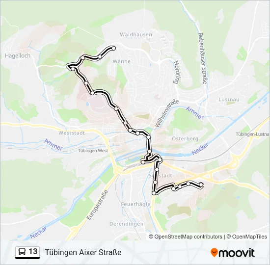 13 Bus Line Map