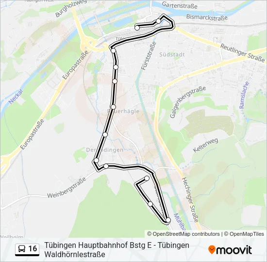 16 Bus Line Map