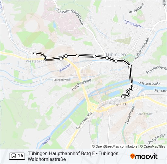 Автобус 16: карта маршрута