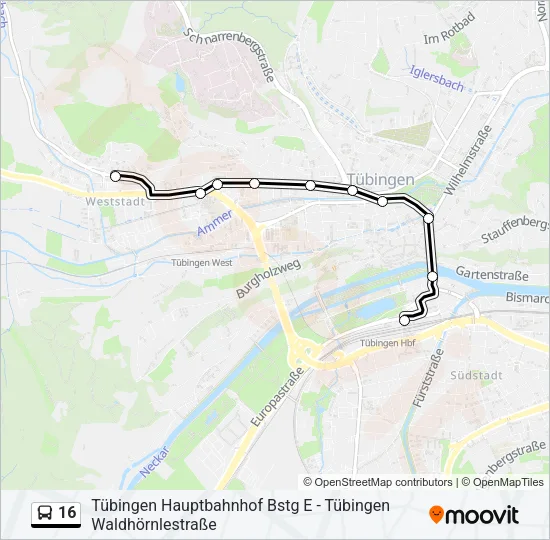 16 Bus Line Map