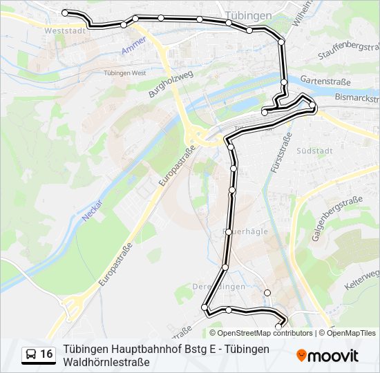 Автобус 16: карта маршрута