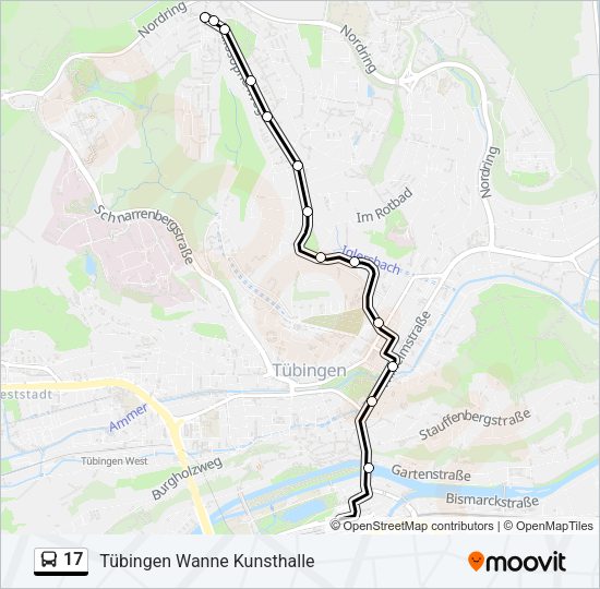 Автобус 17: карта маршрута