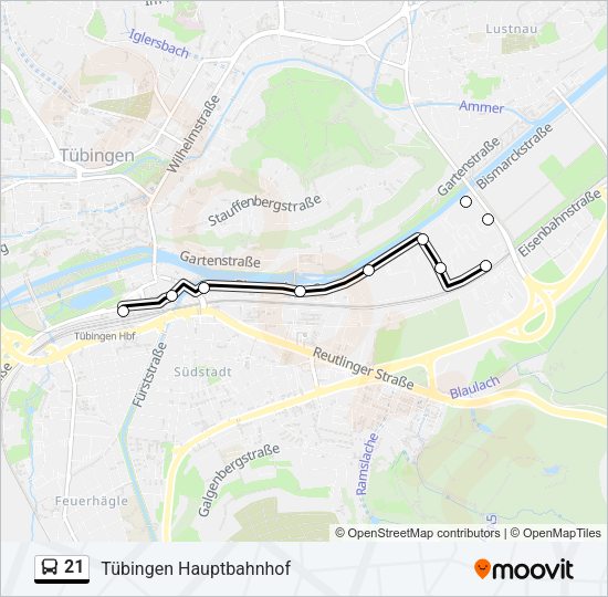 21 Bus Line Map