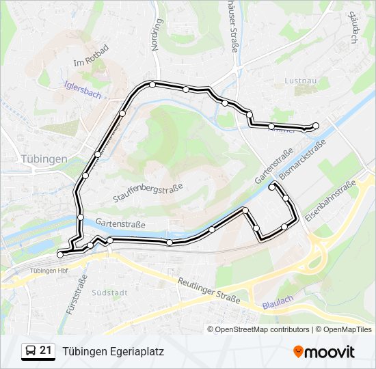 21 Bus Line Map