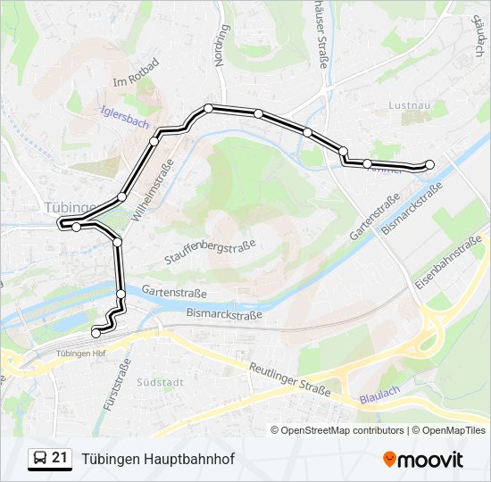 21 Bus Line Map