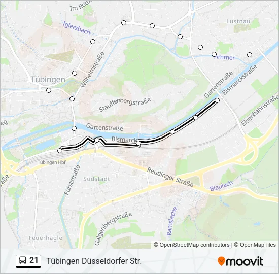 21 Bus Line Map