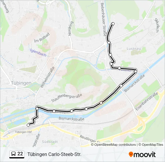22 Bus Line Map