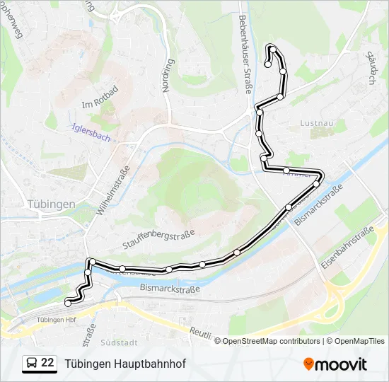 22 Bus Line Map