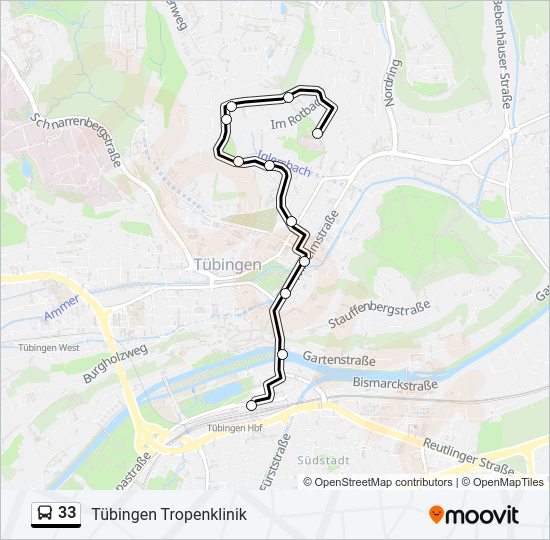 Автобус 33: карта маршрута