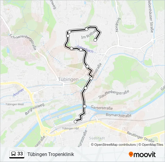 33 Bus Line Map