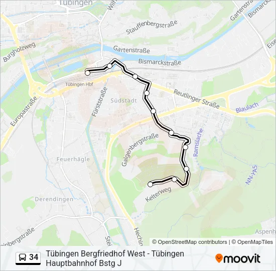 34 Bus Line Map