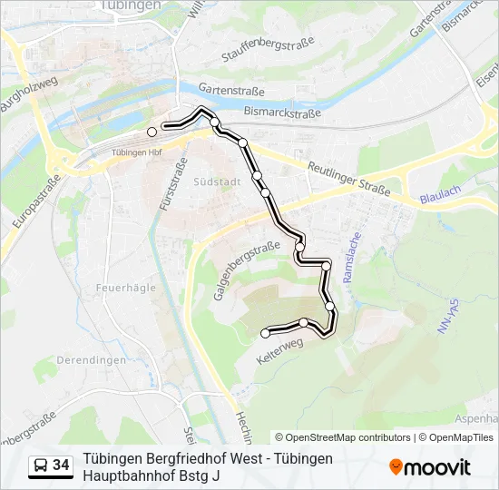 34 Bus Line Map