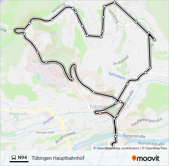 N94 Bus Line Map