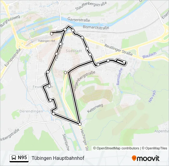 N95 Bus Line Map