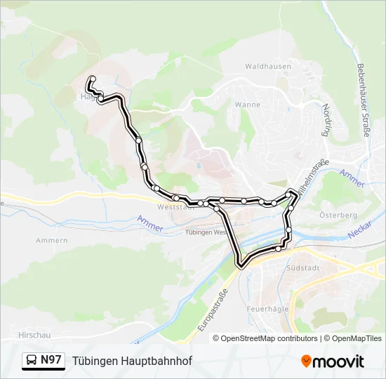 N97 Bus Line Map