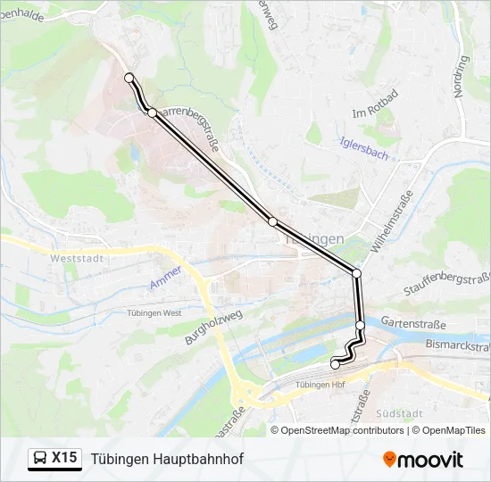 X15 Bus Line Map