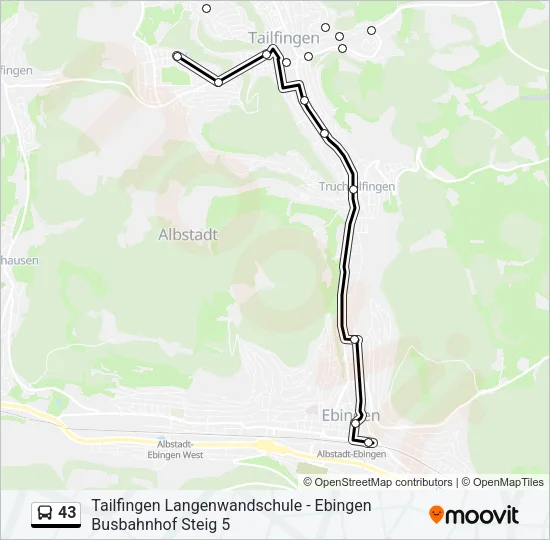 43 Bus Line Map