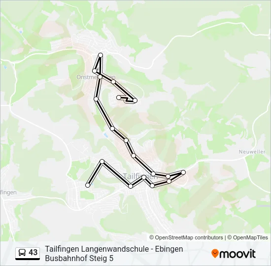 43 Bus Line Map