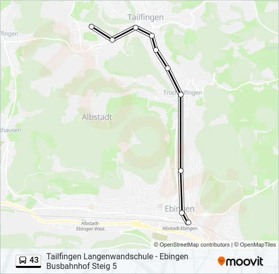 43 Bus Line Map