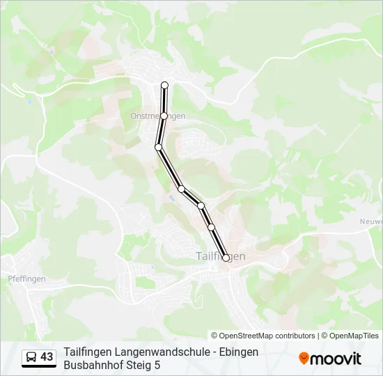 43 Bus Line Map